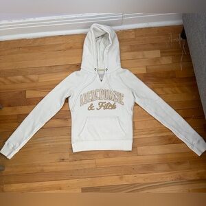 Abercrombie & Fitch Cream White Crewneck Hoodie